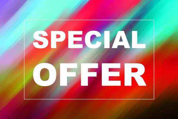 Special Offer words on abstract background. Sales coupon design. Business concept