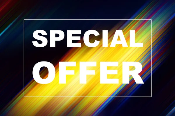 Special Offer words on abstract background. Sales coupon design. Business concept