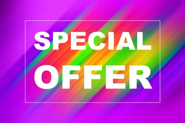 Special Offer words on abstract background. Sales coupon design. Business concept