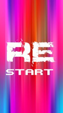 soyut renkli arkaplanda kelimeleri yeniden başlat