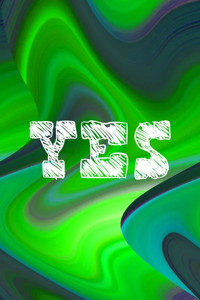 yes word on abstract colorful background