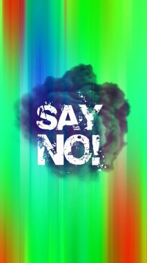 say no words on abstract colorful background clipart