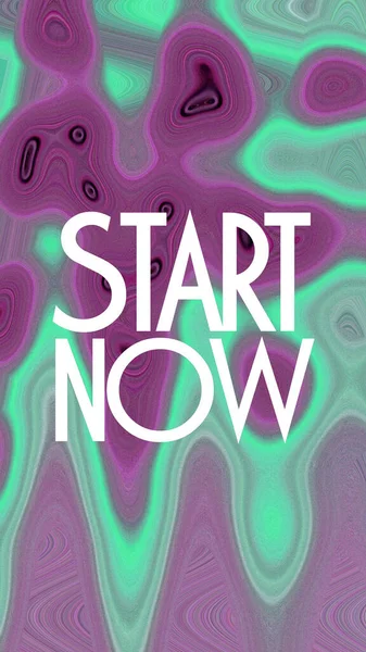 Start now text on abstract colorful background