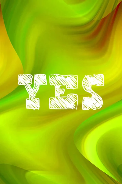 yes word on abstract colorful background