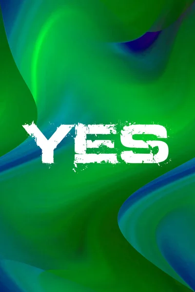 yes word on abstract colorful background