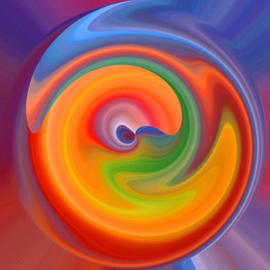 Parlak kıvrımlı akış tüneli dijital olarak oluşturuldu