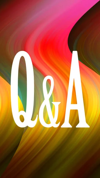questions and answers text on abstract colorful background