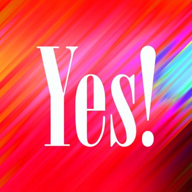 evet soyut renkli arkaplan üzerine metin