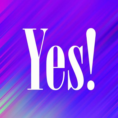 evet soyut renkli arkaplan üzerine metin