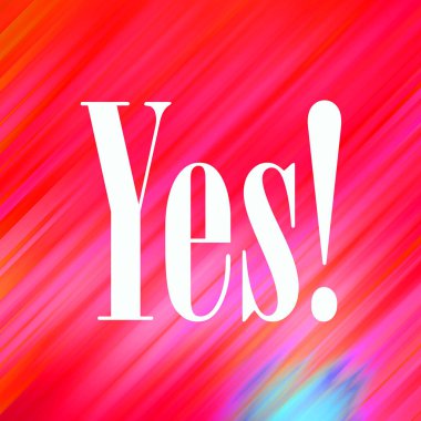 evet soyut renkli arkaplan üzerine metin