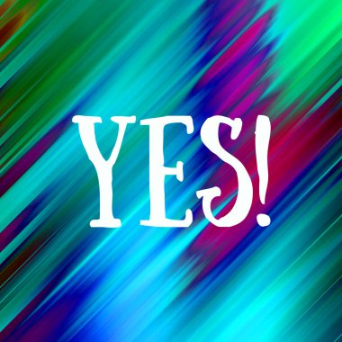 evet soyut renkli arkaplan üzerine metin