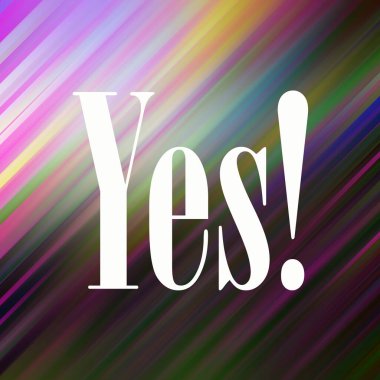 evet soyut renkli arkaplan üzerine metin