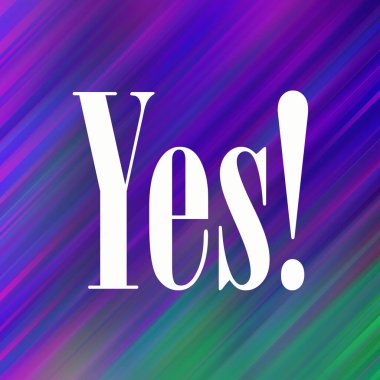 evet soyut renkli arkaplan üzerine metin