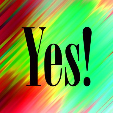 evet soyut renkli arkaplan üzerine metin