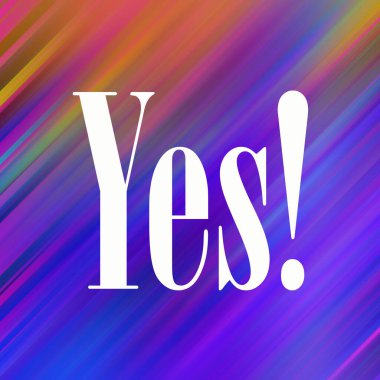 evet soyut renkli arkaplan üzerine metin