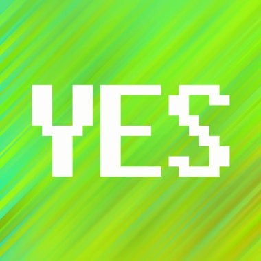 evet soyut renkli arkaplan üzerine metin