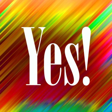 evet soyut renkli arkaplan üzerine metin