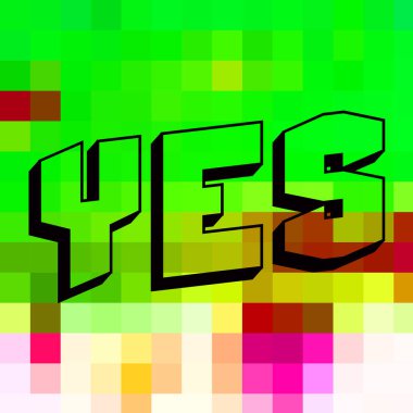 evet soyut renkli arkaplan üzerine metin