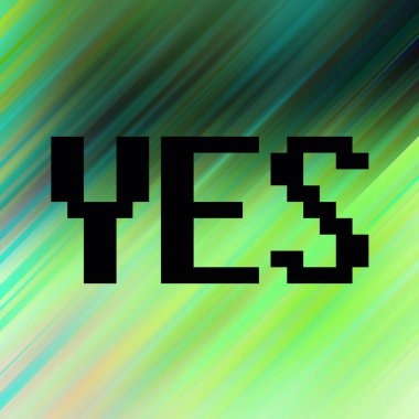 evet soyut renkli arkaplan üzerine metin