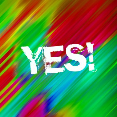 evet soyut renkli arkaplan üzerine metin