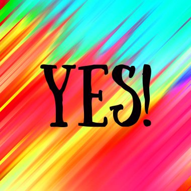 evet soyut renkli arkaplan üzerine metin