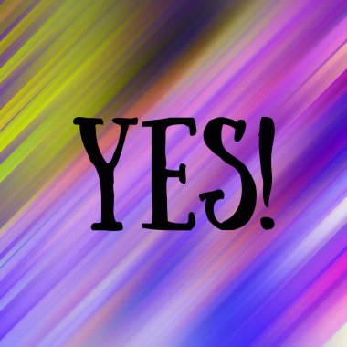 evet soyut renkli arkaplan üzerine metin