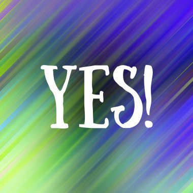 evet soyut renkli arkaplan üzerine metin