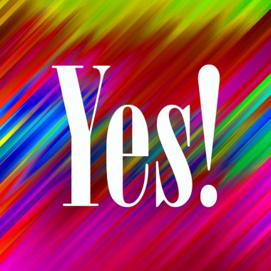 evet soyut renkli arkaplan üzerine metin