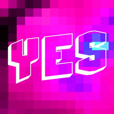 evet soyut renkli arkaplan üzerine metin