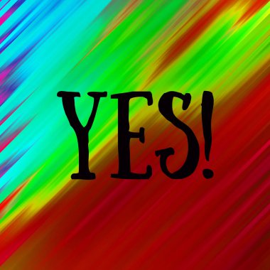 evet soyut renkli arkaplan üzerine metin