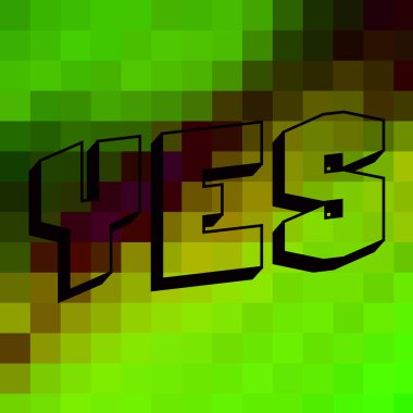 evet soyut renkli arkaplan üzerine metin