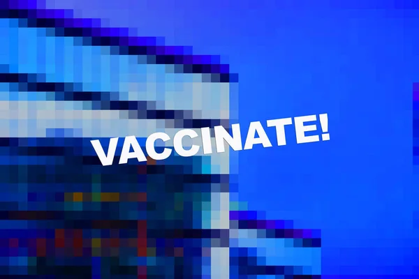 Impfen Text Auf Abstrakten Bunten Hintergrund — Stockfoto