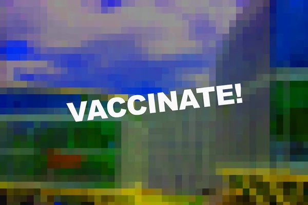 Vaccinera Text Abstrakt Färgglad Bakgrund — Stockfoto