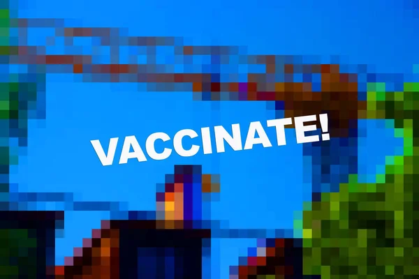 Vaccinera Text Abstrakt Färgglad Bakgrund — Stockfoto