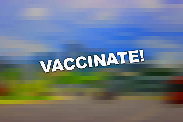 抽象的なカラフルな背景のワクチン接種テキスト — ストック写真