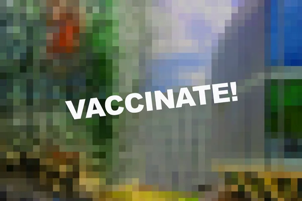 Vaccineer Tekst Abstracte Kleurrijke Achtergrond — Stockfoto