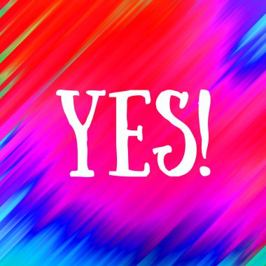 evet soyut renkli arkaplan üzerine metin