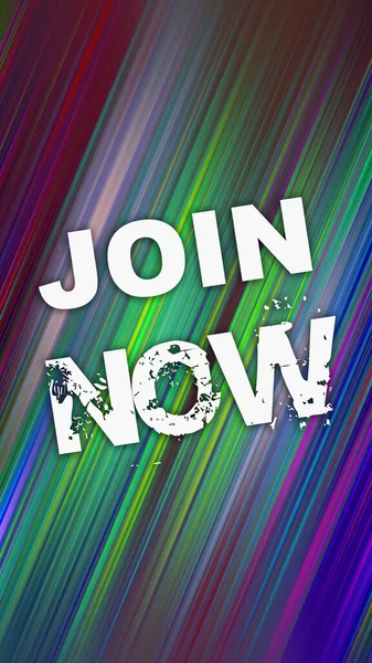 Join now text on abstract colorful background
