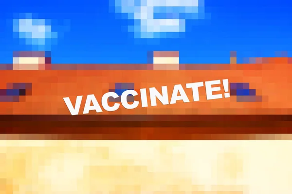 Vacunar Texto Sobre Fondo Colorido Abstracto — Foto de Stock