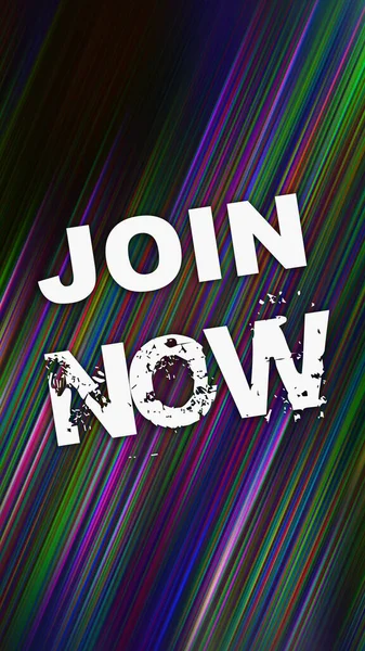 Join now text on abstract colorful background