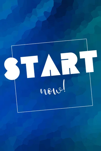 Start now text on abstract colorful background