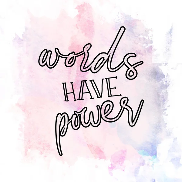 Words Have Power Text Abstract Watercolor Design Painted Texture Background — Stock Photo, Image