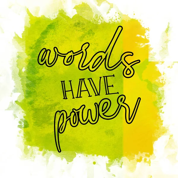 Words Have Power Text Abstract Watercolor Design Painted Texture Background — Stock Photo, Image