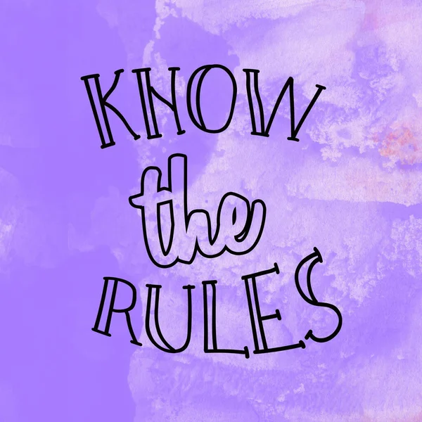 Know Rules Κείμενο Για Αφηρημένη Ακουαρέλα Φόντο — Φωτογραφία Αρχείου