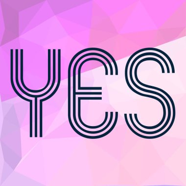 Soyut geometrik arkaplan hakkında evet kelime 