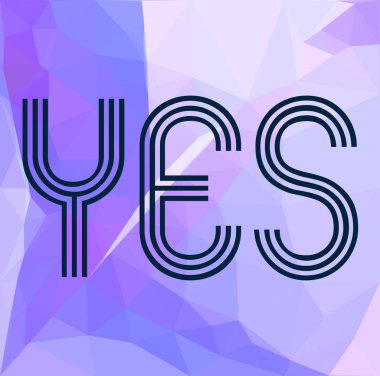 Soyut geometrik arkaplan hakkında evet kelime 