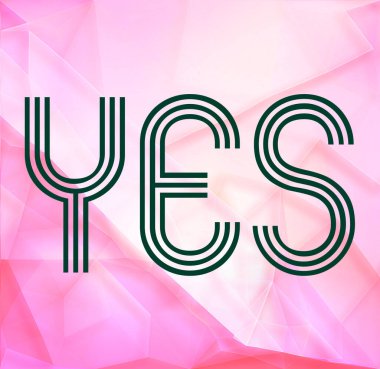 Soyut geometrik arkaplan hakkında evet kelime 