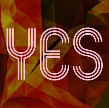 Soyut geometrik arkaplan hakkında evet kelime 