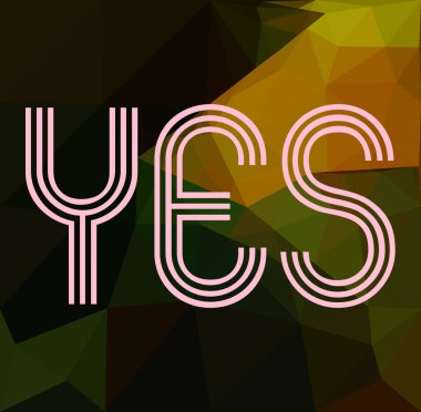 Soyut geometrik arkaplan hakkında evet kelime 