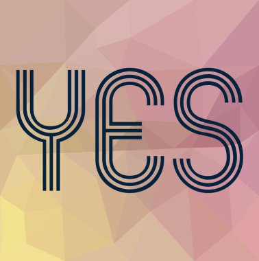 Soyut geometrik arkaplan hakkında evet kelime 